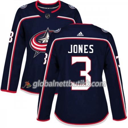 Columbus Blue Jackets Hockeydrakt Seth Jones 3 2017-2018 Blå Adidas Authentic - Dame